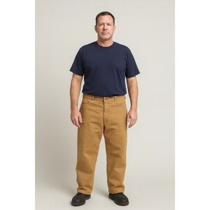 WORK PANTS STRAIGHT Vintage Wah Maker Men 48x28  Button Fly Frontier Western USA